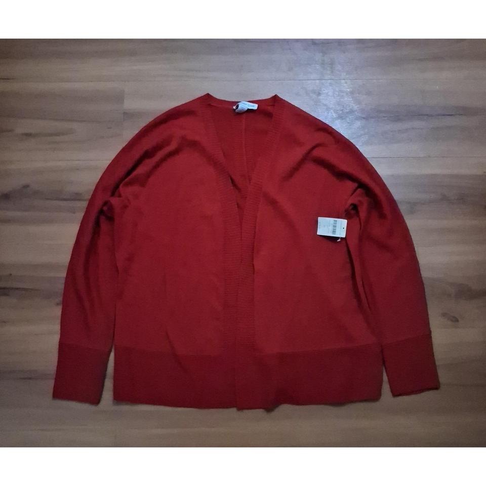 Womens Nwt Coldwater Creek Merino Wool Blend Open Front Casual Cardigan Sweater